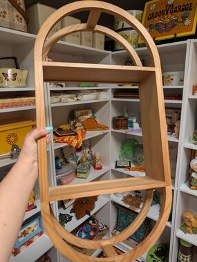 Threshold Natural Wood Oval Wall Shelf - Light Brown